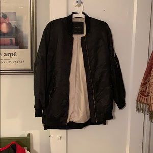 NWOT Black Zara Bomber Jacket